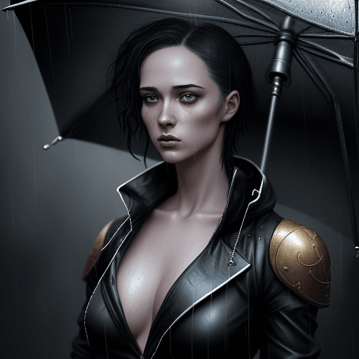 AI generated: young gay with a black pirat suit standing in the rain, in the style of detailed hyperrealism, skott...