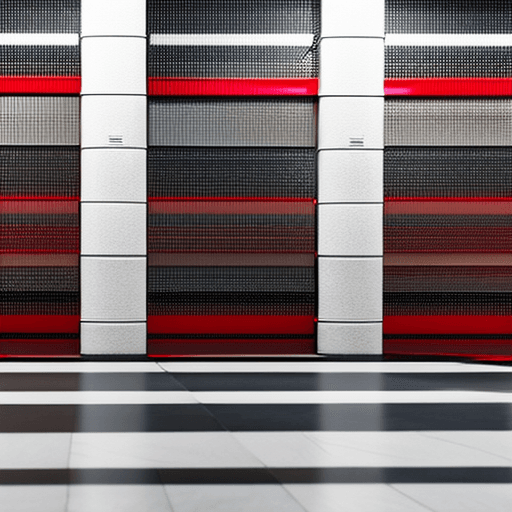 AI generated: architecture, martial arts gym, reception, red, white, golden and black colours, photorealism, high ...