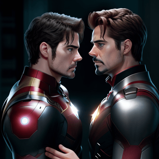AI generated: Henry Cavill and Tony stark 