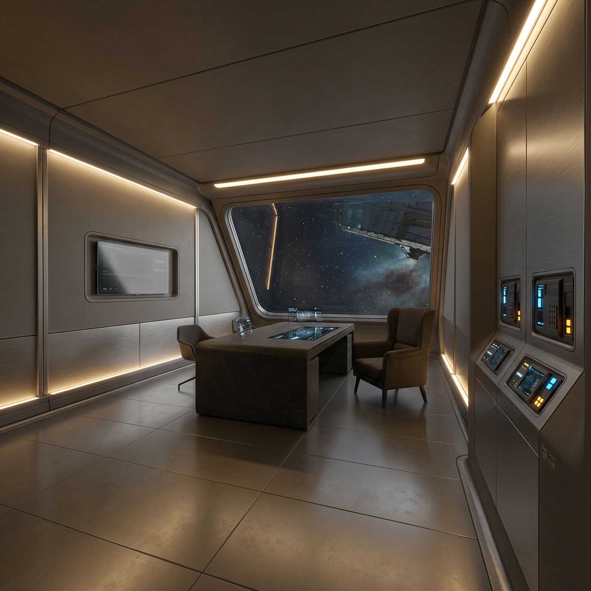 AI generated: Use Reference Images to imagine, 
Prompt — The Warden’s Sanctum (High Warden Command Space)

Here is...