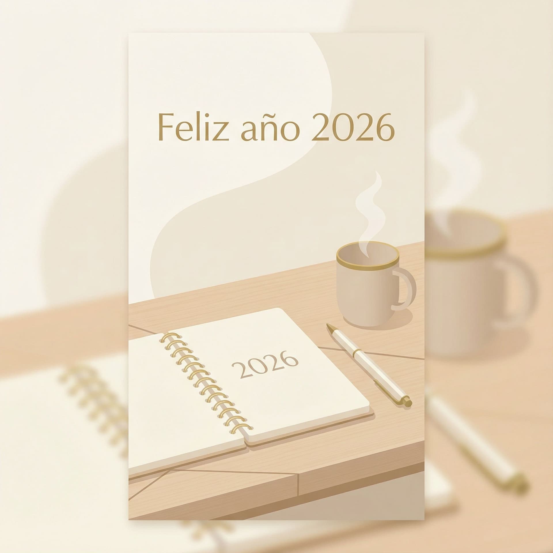 AI generated: A minimalist 3D flat vector illustration for a professional New Year greeting card. The style is cle...