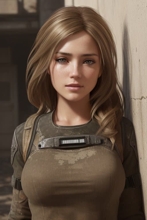 AI generated: three-quarter close-up portrait, stunningly beautiful 30 y. o woman, slender athletic figure, stunni...
