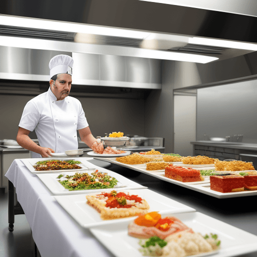 AI generated: High resolution photography, catering, chef, hospital