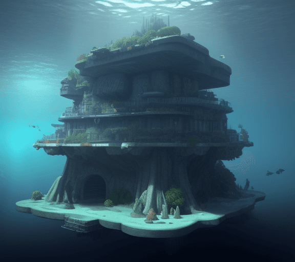 AI generated: Underwater base