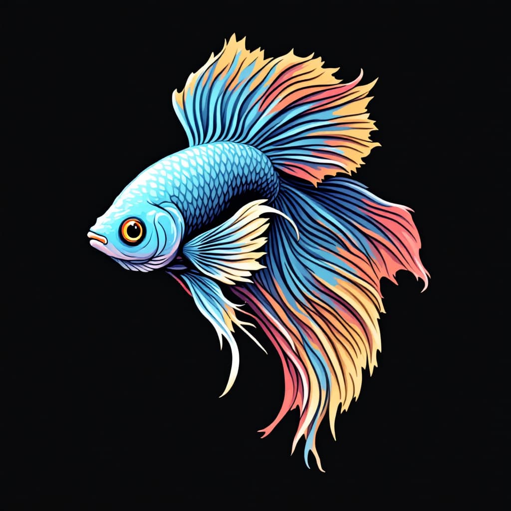 AI generated: betta fish detailed logo
