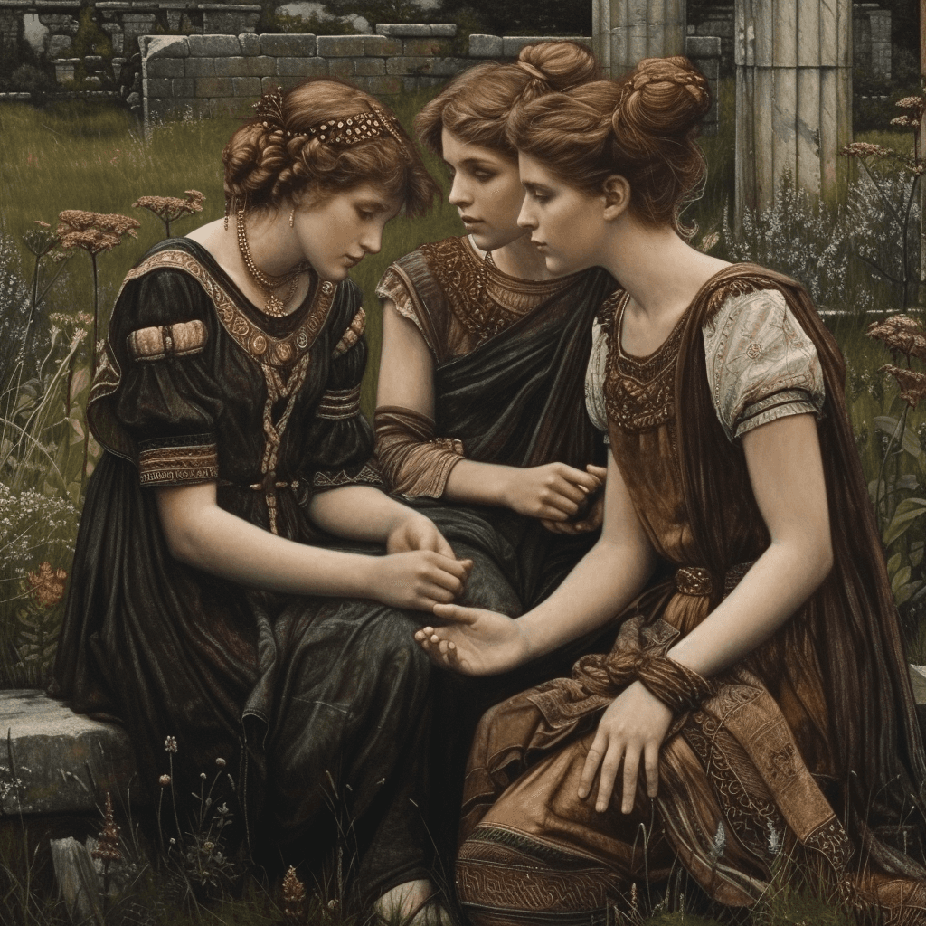 AI generated: women and daughters of Stymphalus and Ornis