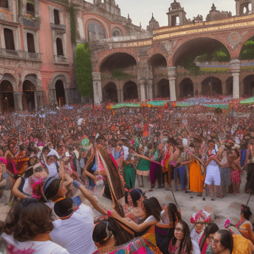 AI generated: High resolution photography, imagen festiva del 15 de septiembre en méxico, mujeres y jovenes celebr...