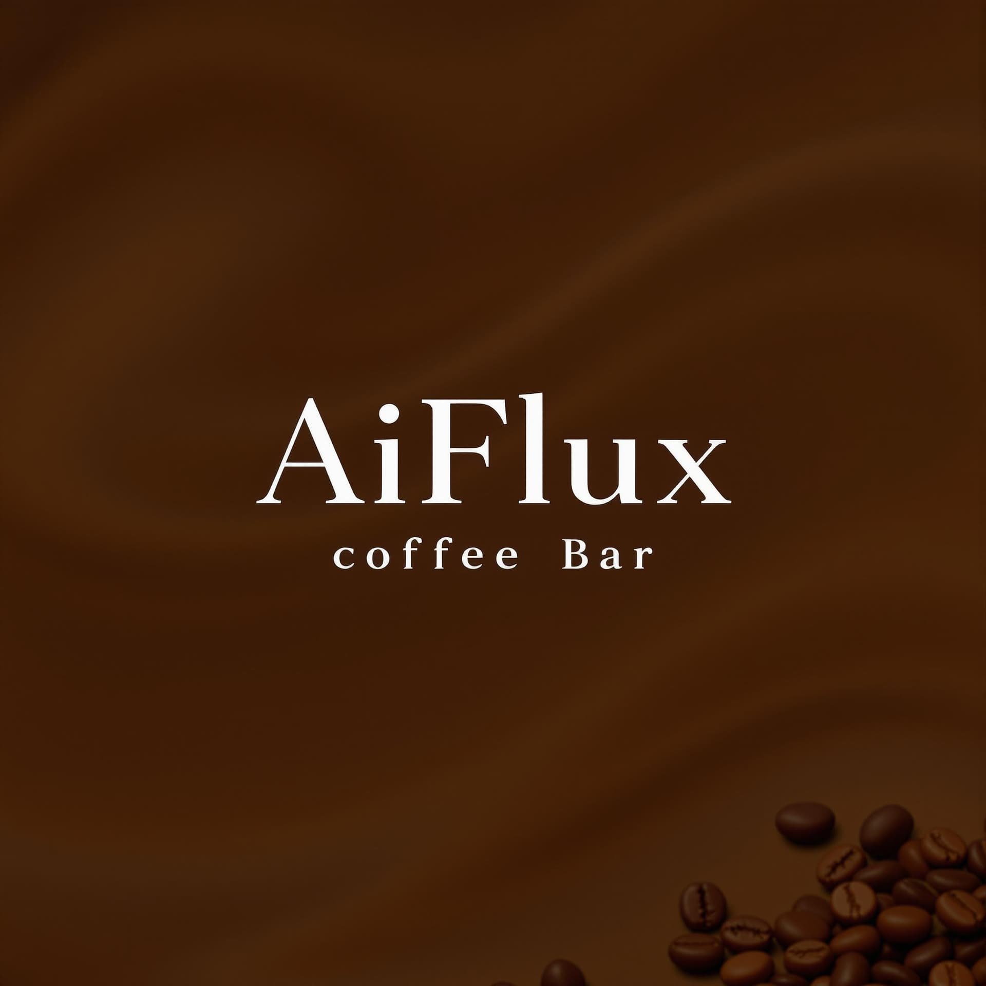 AI generated: A high-quality image showcasing a stylish logo with the text 'AiFlux Coffee Bar' in an elegant and m...