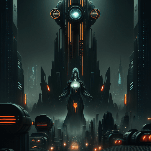 AI generated: create a stunning movie poster for a scifi movie witch is influenced by the style of Fritz Lang's "M...