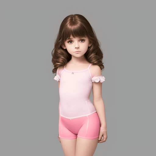 AI generated: 8 year old girl, beautiful, brwon hair, little girl, short tight clothes