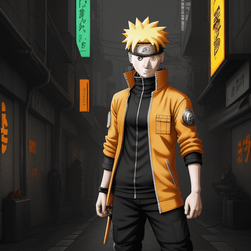 AI generated: naruto anime wallpaper, naruto wallpaper, in the style of cyberpunk dystopia, light yellow and dark ...