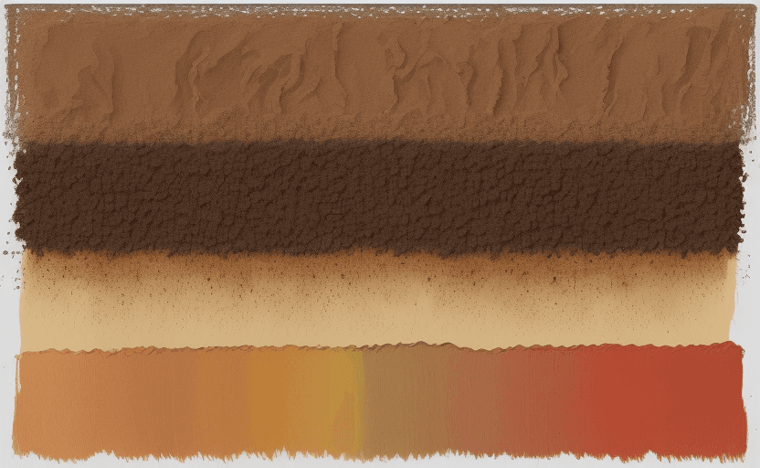 AI generated: Generate a post-modern painting of soil texture with limited colors with perspective and high light ...