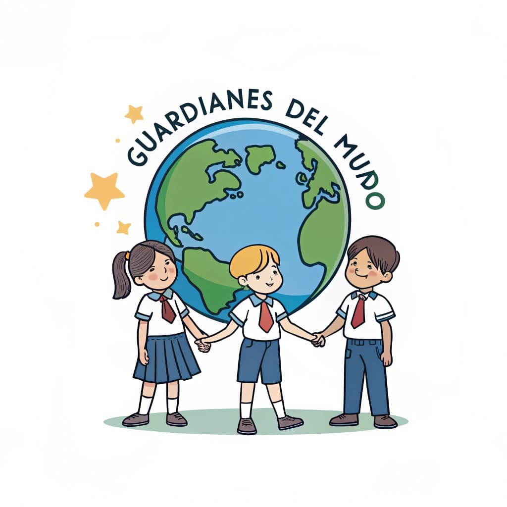 AI generated: Design an anagram logo specifically written "Guardianes del Mundo." I want the world ball to appear....