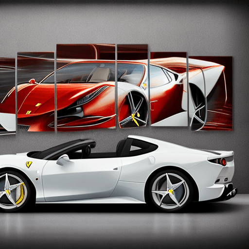 AI generated: Ein Ferrari in einer Plattenbausiedlung