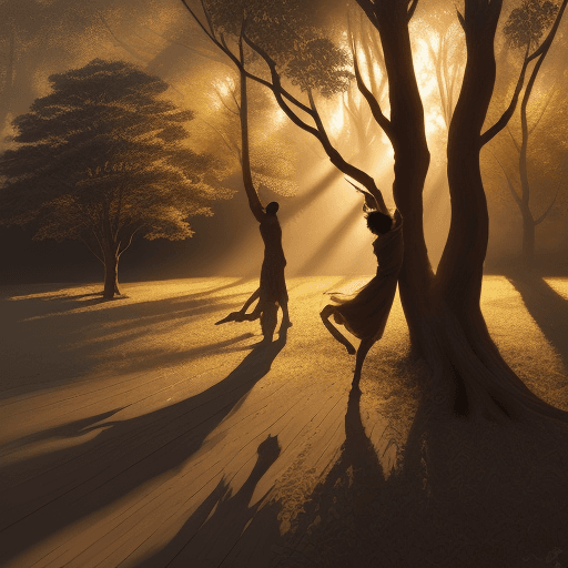 AI generated: masterpiece, best quality, ultra detailed, shadows of the sun with a tree branch, illustration, outd...