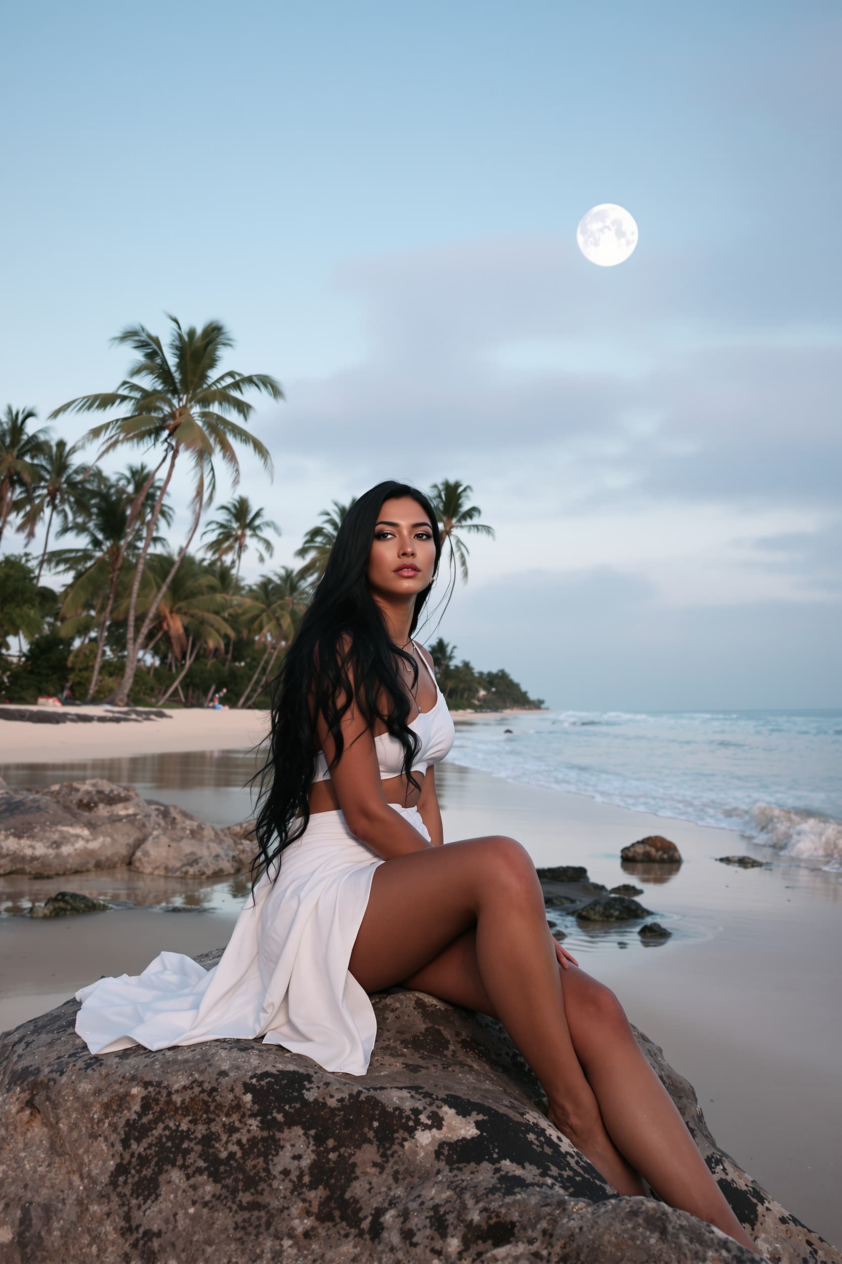 AI generated: cinematic--realistic photo--rule of thirds shots--nikon d850,Venus the goddes of beauty and love sit...