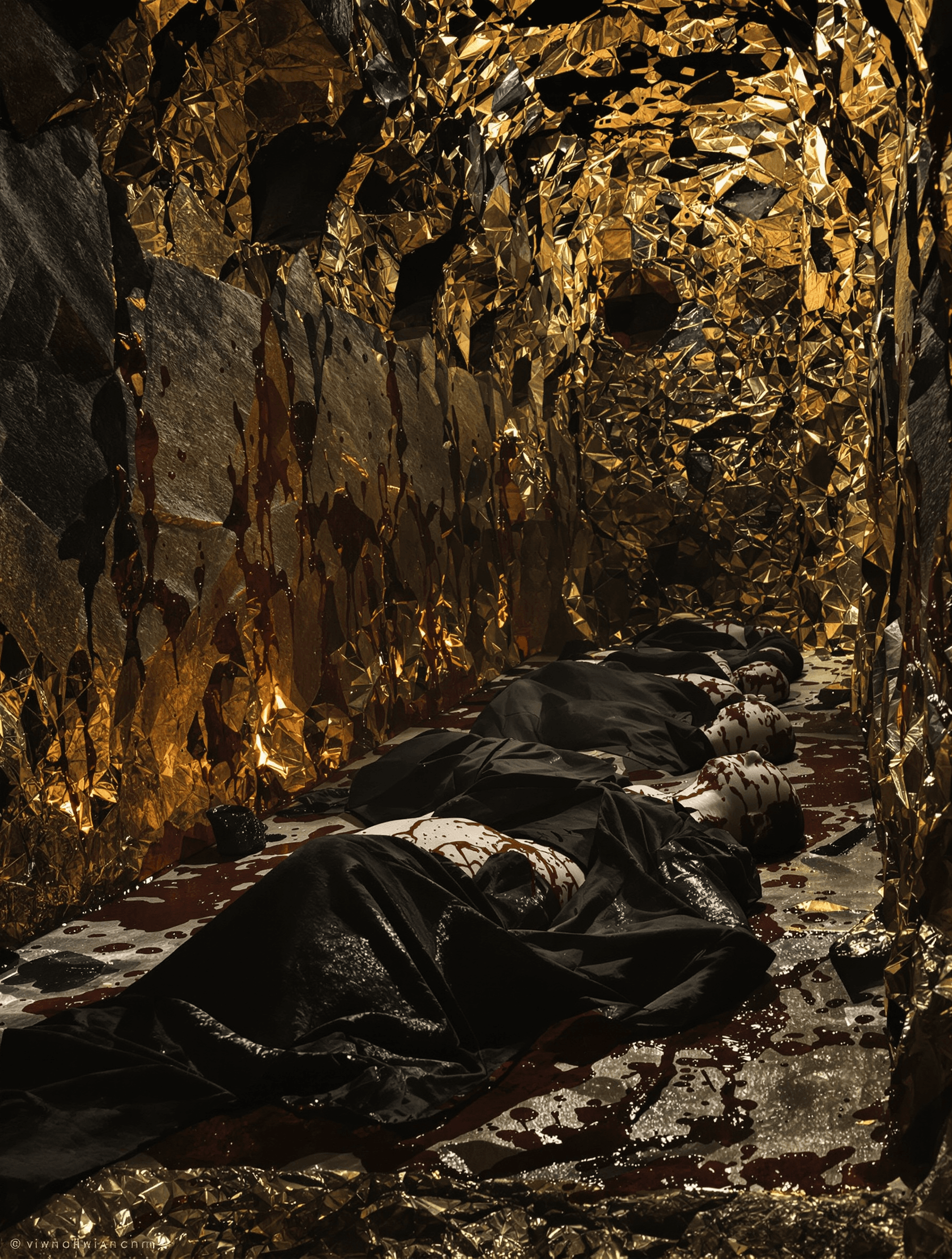 AI generated: In tombs of gold and lapis lazuli the bodies of holy men and women exude Miraculous oil, odour of vi...