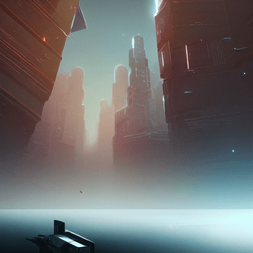 AI generated: space view alien detailed megacity background inspired by artist yuri shwedoff on artstation
