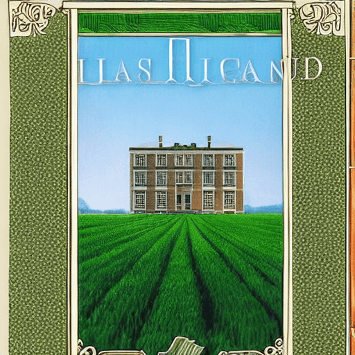 AI generated:  a large building sitting on top of a lush green field, 1 8 th century manor, Cover of a Programming...