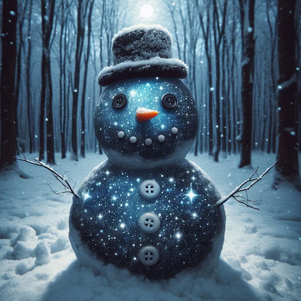 AI generated: snowman:: with asterism skin 