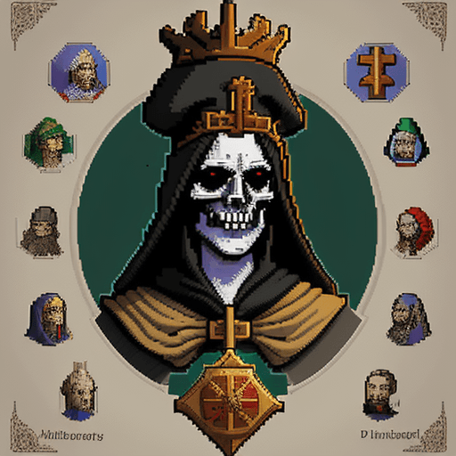 AI generated: Blasphemous Game + pixel art + pixel art style +gameplay + portuguese monarchy + award winning ilust...