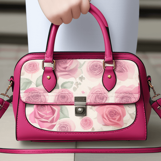 AI generated: create a handbag with rose pattern on it 
