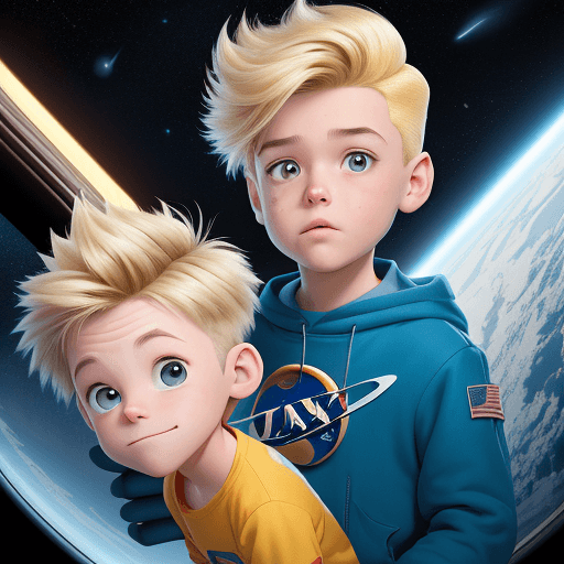 AI generated: 
Create a Pixar-style movie poster for an animated film titled “VINCE in Space”. The poster should p...