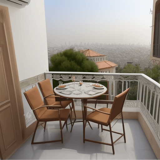 AI generated: 2 katlı her katından balkon olan bahçeli havuzlu ev