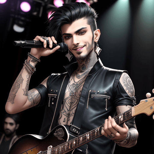 AI generated: Sarawat,charismatic-musician
,mysterious-eyes
,handsome-rockstar
,soulful-voice
,cool-style
,enigmat...