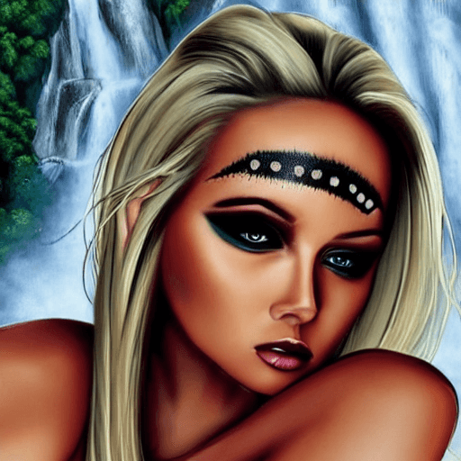AI generated: SEXY BLONDE LATINA WOMAN, FEMININE,  SMOKEY cat EYES makeup, ((PERFECT FACE)), Hyperrealism (SEXY FA...