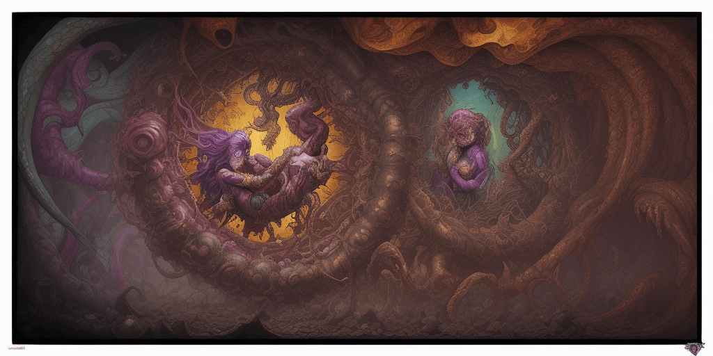 AI generated: (Text:"UNCUT"text)++++++, Comic Book Vibrancy, Forced Perspectives, Street art, (Pre-Raphaelite Beau...