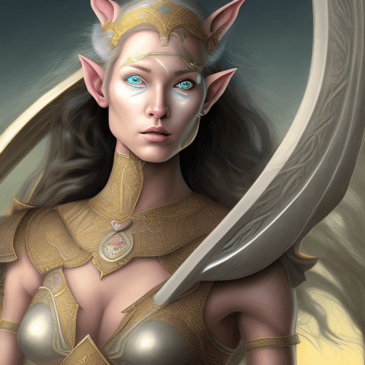 AI generated: a deep relief photorealistic comic illustration of a spectacularly epic full body ELF WARRIOR