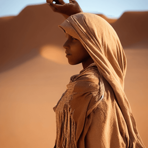 AI generated: /imagine prompt: Photography, inspired by Steve McCurry, a portrait of a Western young Tunisian woma...