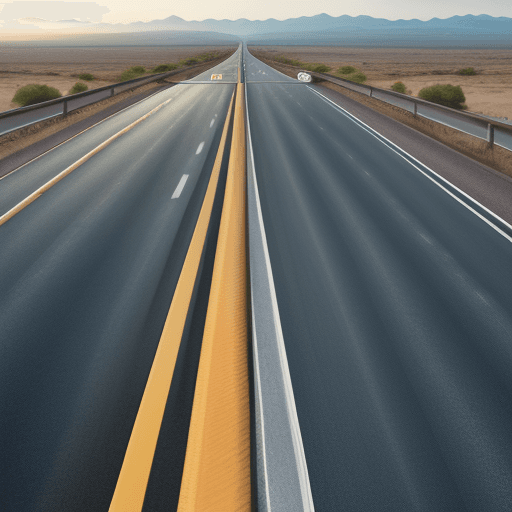 AI generated: a highway with a layer of skincare on the road  