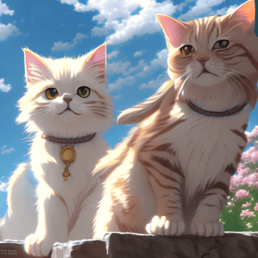 AI generated: tabby cat animal, anime, ultra-detailed, white background, HD design by makoto shinkai, Granblue Fan...