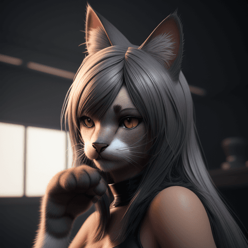 AI generated: furry,cat girl ,high detail, octane render, 8k