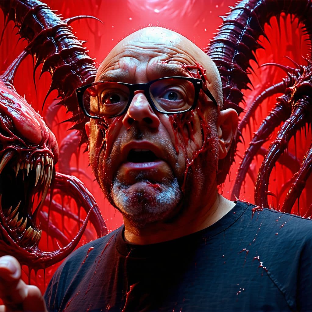 AI generated: Joe rogan interviews the most decript, horrifying, cosmic-horror, Orwellian, creature
