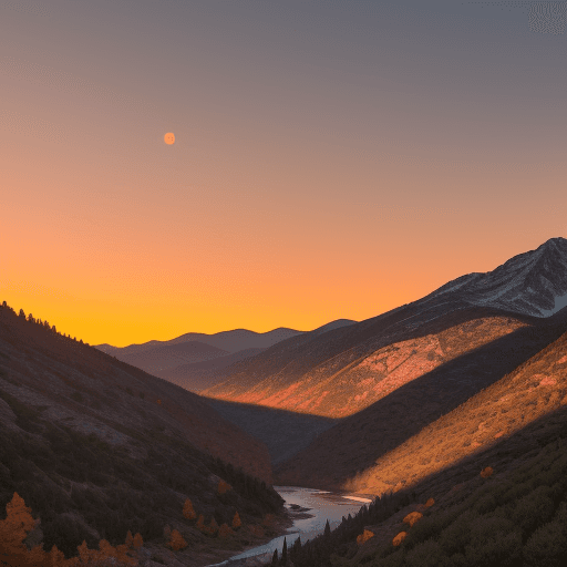 AI generated: The sun sets over the imposing mountains of the Sierra de Estrela in Portugal, painting the sky with...