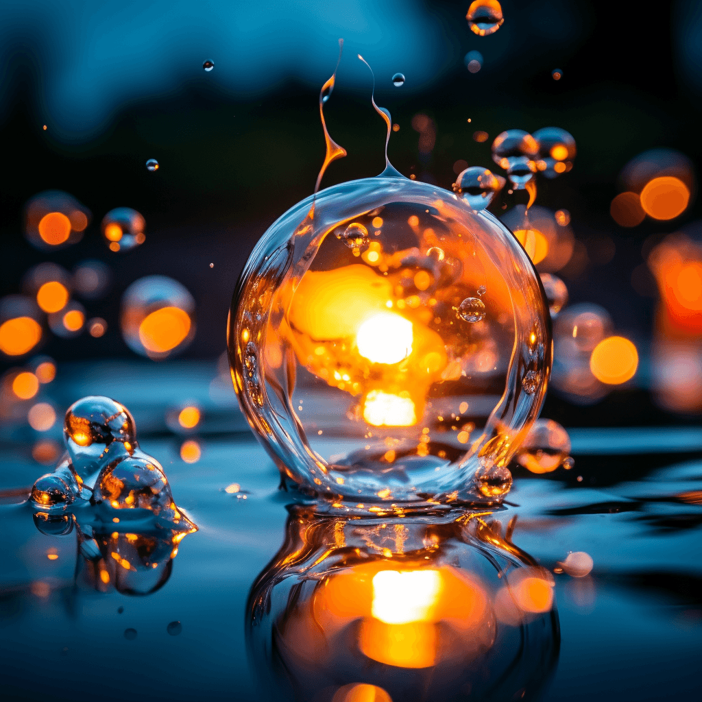 AI generated: Bubbles_on_fire_macro_shot_sharp_focus_depth_of_field