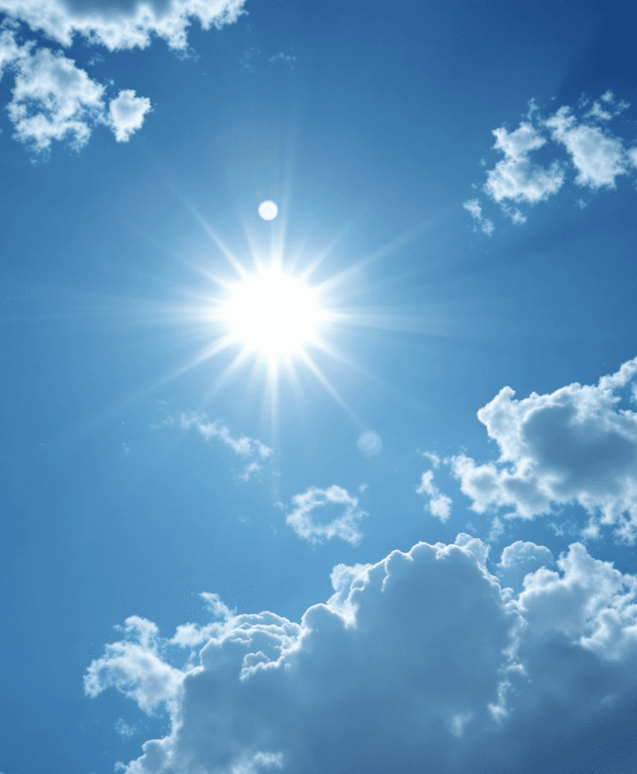 AI generated: The date in a beautiful font, against a sunny sky and sun 14 august 2025 --ar

