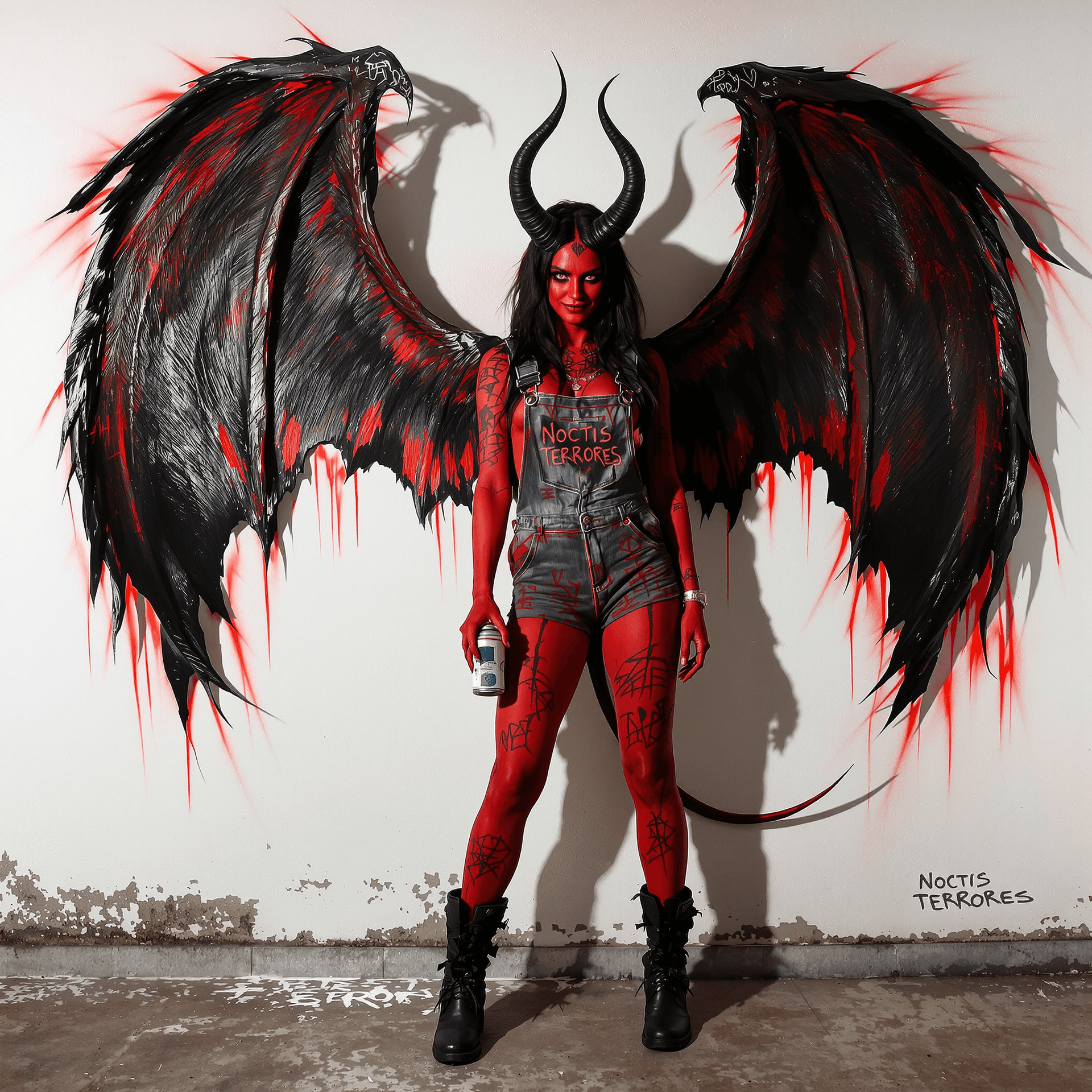 AI generated: Fullbody view. bold composition, in a bold posing,  album cover art, wide angle, ful frame: From a d...