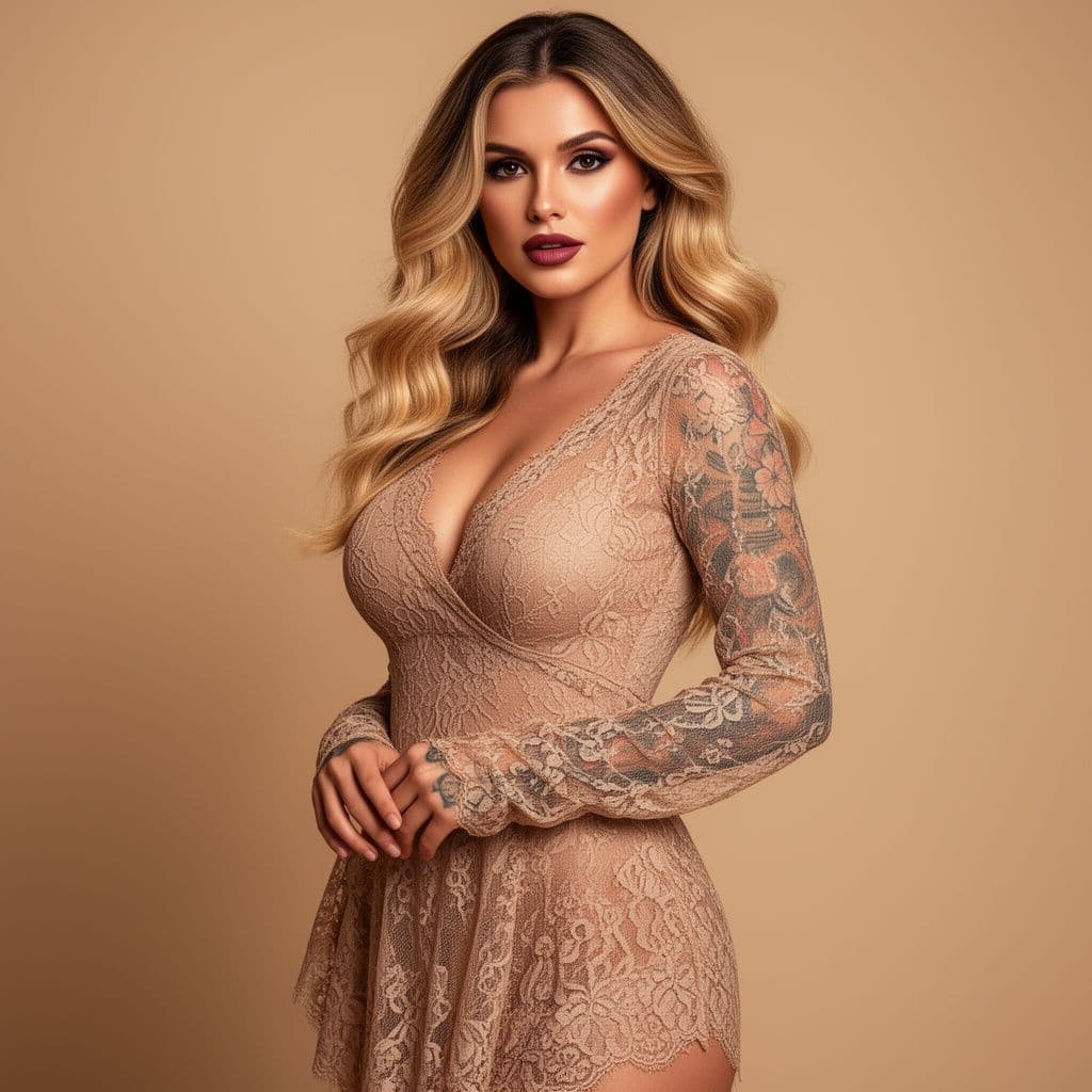 AI generated: # Ultra-Detailed Romantic Nude Portrait – Elegant Tattooed Blonde Woman



**Masterpiece, ultra-real...