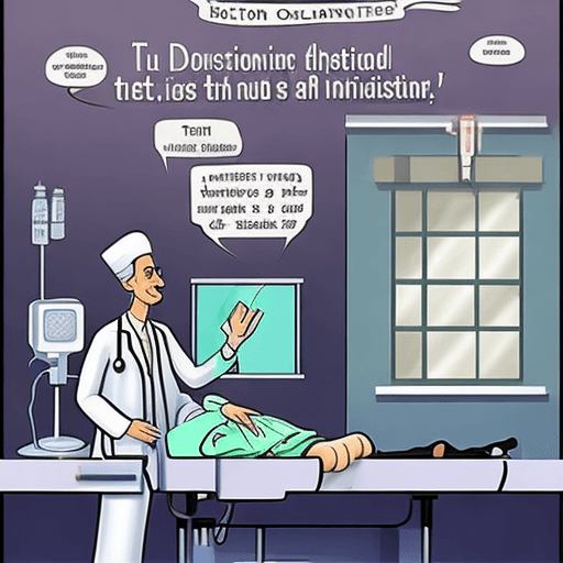 AI generated: A doctor who is very satisfied with his work is in the operating room. Add this text at the bottom o...