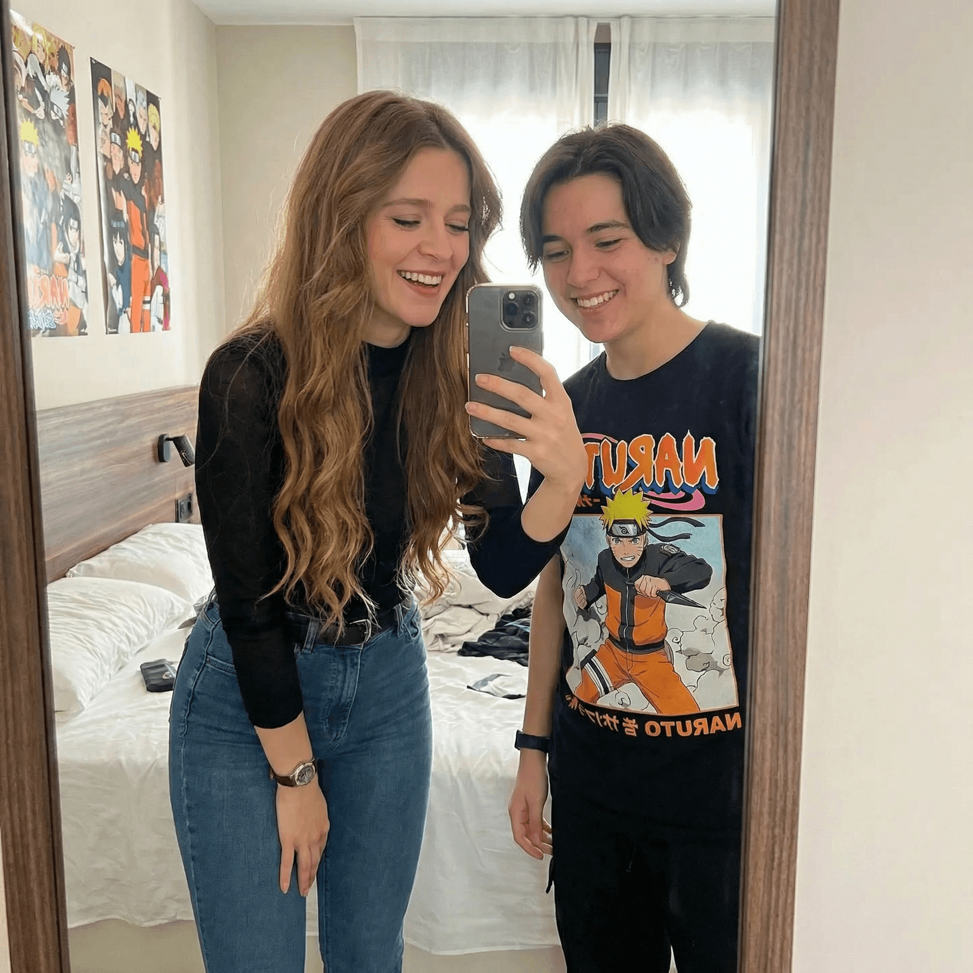 AI generated: At Home, bedroom, mirror Selfie, anime