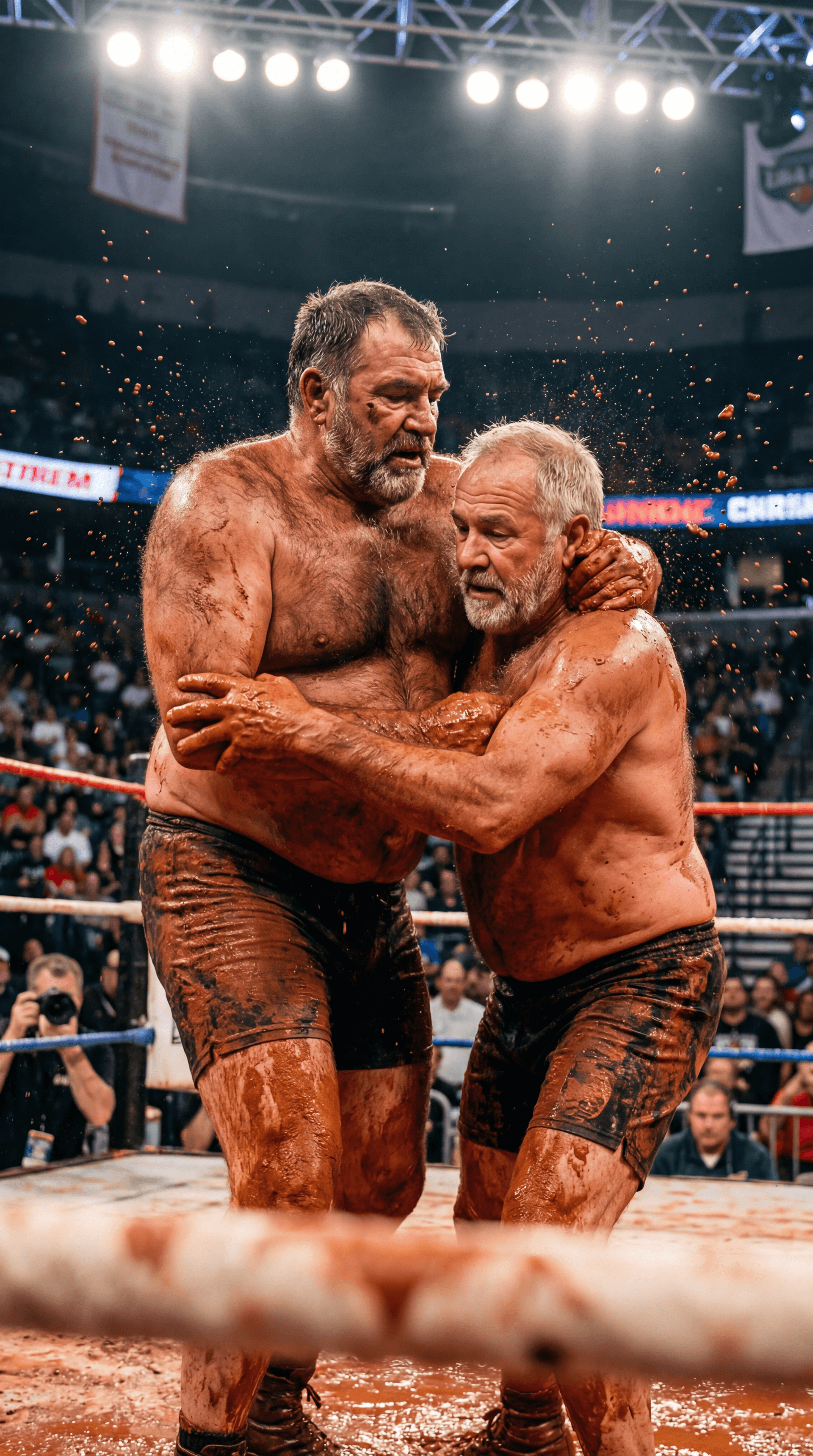 AI generated: ULTRA-REALISTIC AMERICAN MUD WRESTLING EVENT — VERTICAL POSTER 9:16
FORMAT & ASPECT RATIO (CRITICAL)...