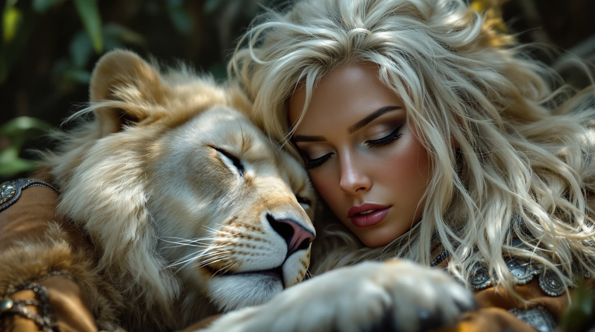 AI generated: img_1025. cdr Stunning image of a strong and beautiful white european warrioress with fierce white e...