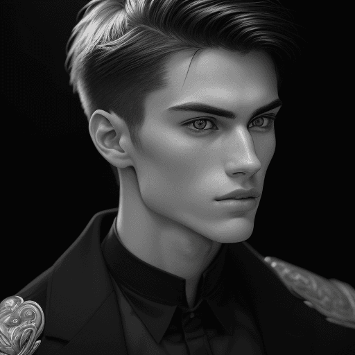 AI generated: A highly detailed portrait of a young man with a chiseled jawline, photographed with a Fujifilm GFX ...