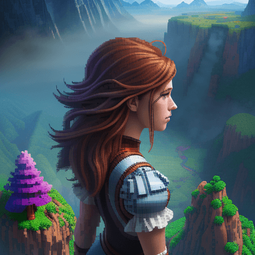 AI generated: more like pixel art. high pixeleted picture,2d pixel art, more like pixel art, bolnd hair girl facei...