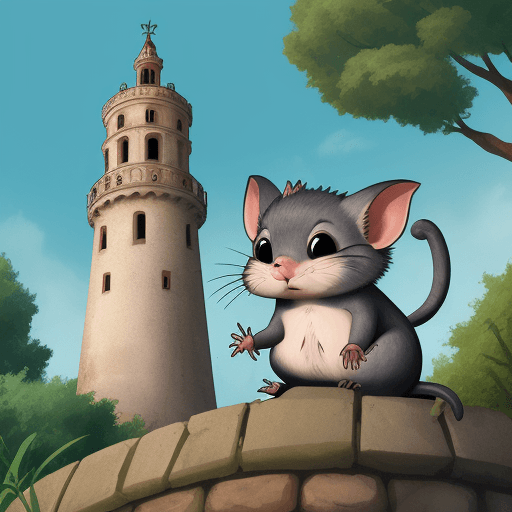 AI generated: ilustración de rata en un campanario