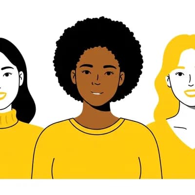 AI generated video: illustration, women, three, yellow, outlines --ar 9:16
